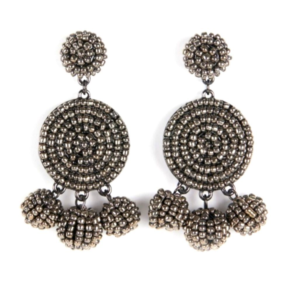 🌟final | Pom Pom Disc Earrings | OS